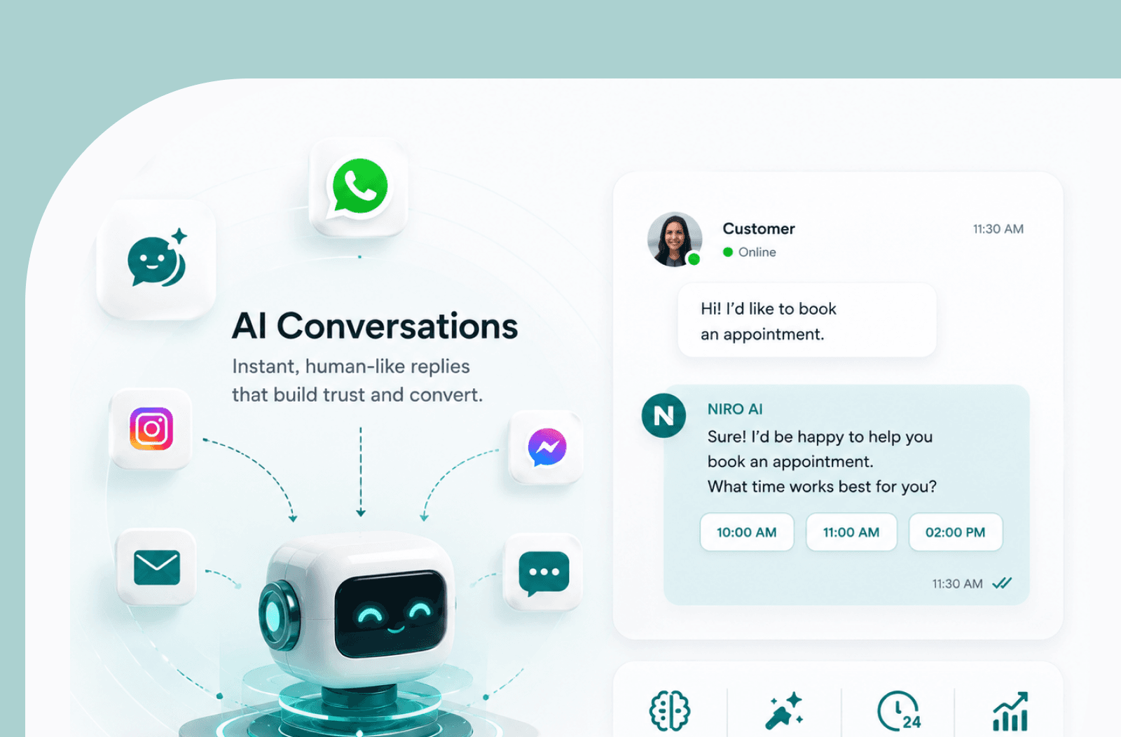 AI Conversations — instant, human-like replies that build trust and convert
